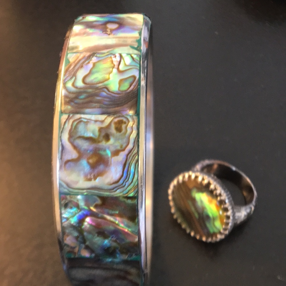 Abalone Bangle And Ring - image 1